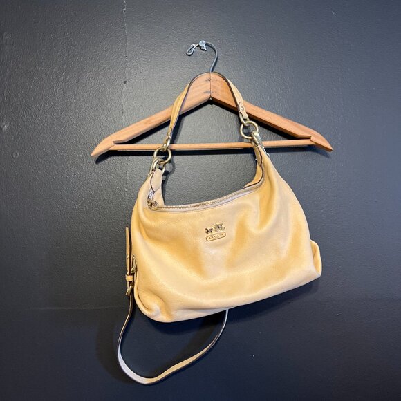 Coach Handbags - Coach Madison Tan Leather Hobo Bag